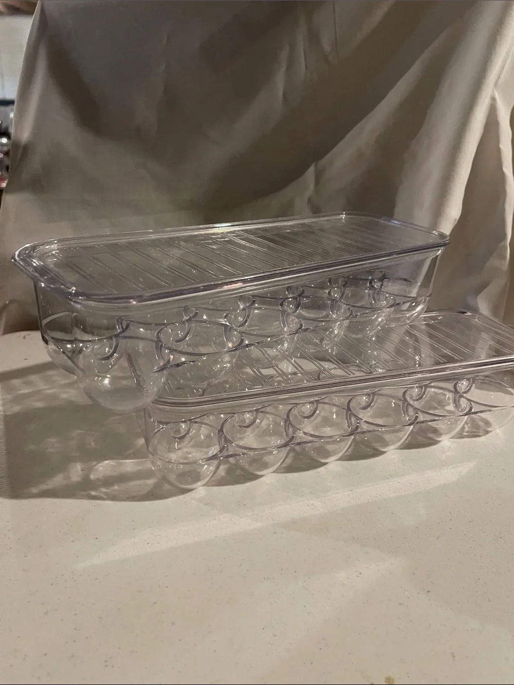 Clear Plastic Egg Storage Container with Lid - Transparent